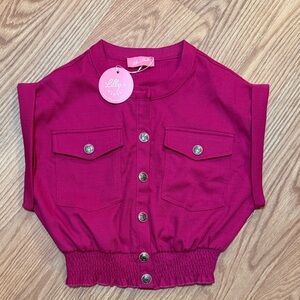NWT Lilly’s Kloset Pink Knit Top Size Small Womens Lightweight Sweater Blouse